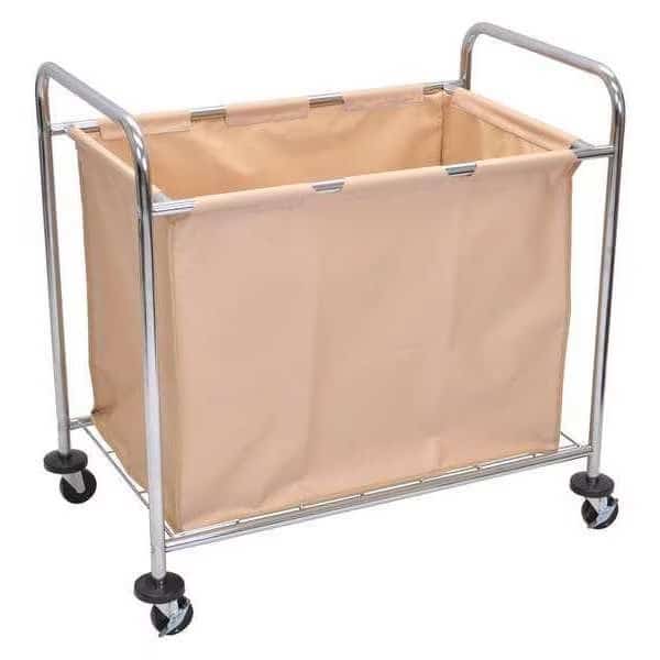 Laundry Cart, w/Tan Canvas Bag