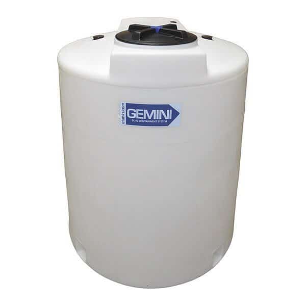 Storage Tank, Double Wall Vertical, LDPE 1.5, Nat, 320 Gal