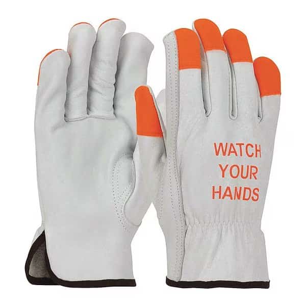 Leather Drivers Gloves, Cowhide, Shirred Slip-On, Keystone Thumb, Gunn Cut, White, L 12 PK