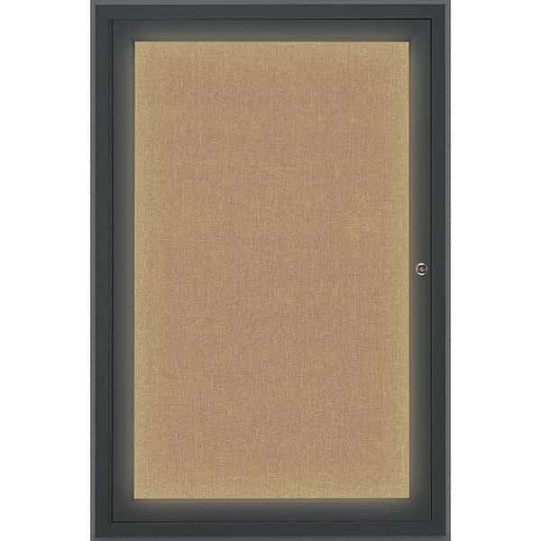 Corkboard,Lght,Fbrc,Blk/Buff,1 Dr,24x36", Mfr#: UV315ILED-BLACK-BUFF, UNITED VISUAL PRODUCTS