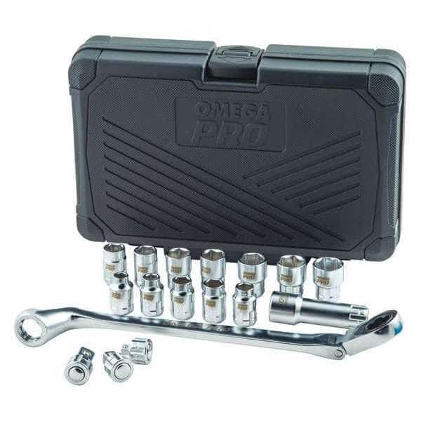 Flex Ratchet, Thru Sockets, 1/2", 17 pcs.