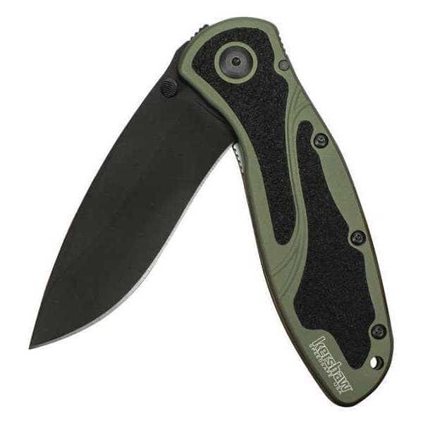 Folding Knife, Black, Plain Blade, 3-3/8"
