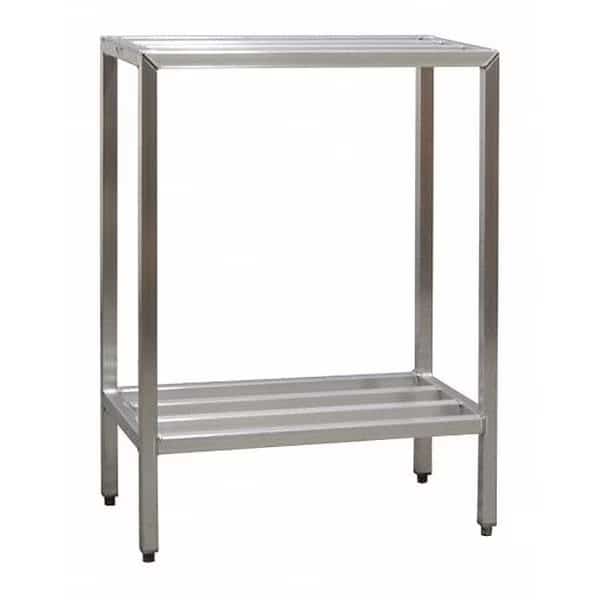 Metal Shelving Unit, 20"D x 48"W x 48"H, 2 Shelves, Aluminum, Height: 48"