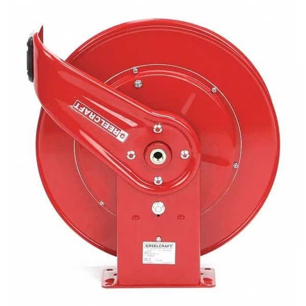 Spring Return Hose Reel, 3/8" Hose Diameter, 50 ft. Length, 500 psi Max. Pressure, Red