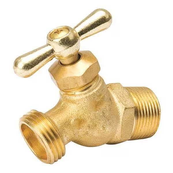 Brass Valve Hose, No Kink, Mip, 3/4"
