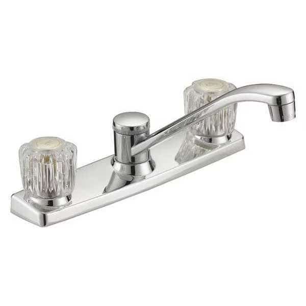 8" Mount, 4 Hole Kit Faucet, 2 Rnd Acrylic, Black Spray, Sqr