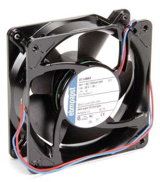 Axial Fan, Square, 24V DC, Aluminum, 4 11/16 in W.
