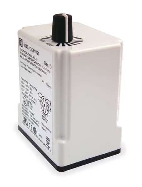 Time Delay Relay, 24VAC/DC, 10A, DPDT, SCHNEIDER ELECTRIC, Mfr# 9050JCK13V14