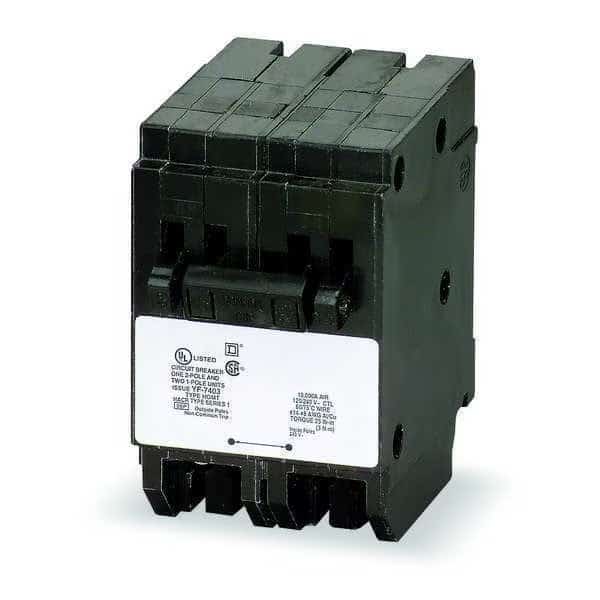 Miniature Circuit Breaker, 20/30 A, 120/240V AC, 2 Pole, Plug In Mounting Style, HOM Series, SQUARE D, Mfr# HOMT2020230