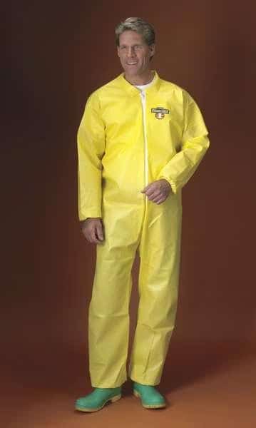 Disposable Coverall, Collared, L, Non-Woven Laminate Polyethylene/Polypropylene, Zipper, Bound Seam