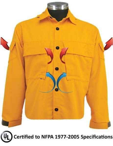 Fire Shirt, TECASAFE(TM) PLUS 700, Velcro, 4 Pocket(s), 2XL