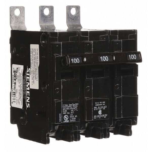 Miniature Circuit Breaker, BL Series, 100A, 3 Pole, 240V AC, 22kA at 240V AC