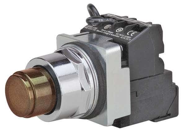Illuminated Push Button, 30 mm, 1NO/1NC, Amber, SIEMENS, Mfr# 52PT6G9AB