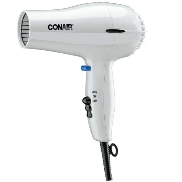 Hairdryer,Handheld,White,1600 Watts, Mfr#: 047W, CONAIR