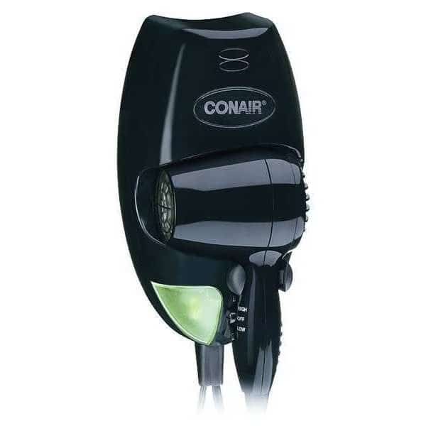 Hairdryer, Wallmount, Black, 1600 Watts
