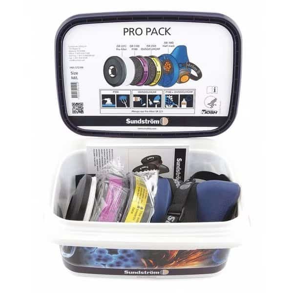 Half Mask Respirator Kit, Includes 2 Cartridges, Snap-In Gasket, Size M/L