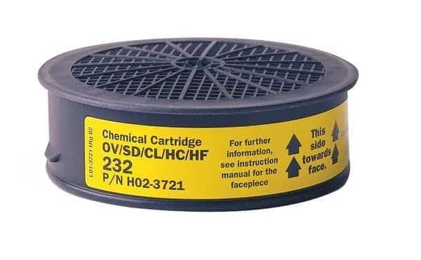 Cartridge, Yellow, Push to Connect, Sundstrom Respirators