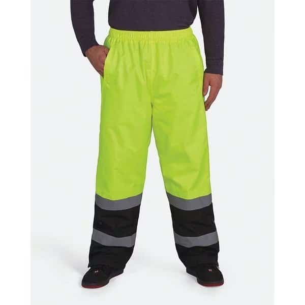 Hi-Vis Rain Pants, Black/Hi-Vis Yellow, 2XL