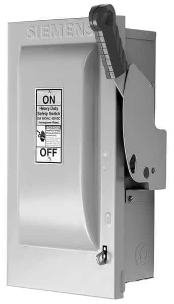 Fusible Safety Switch, Heavy Duty, 600V AC, 3PST, 30 A, NEMA 1, SIEMENS, Mfr# HF361N