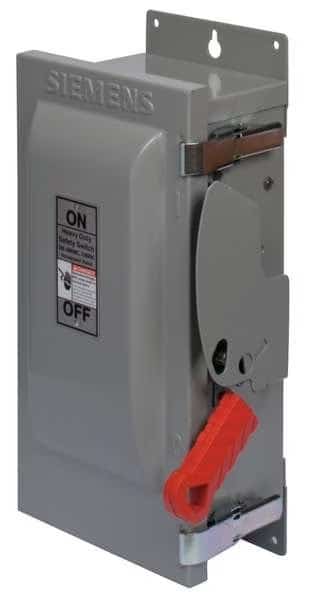 Fusible Safety Switch, Heavy Duty, 240V AC, 2PST, 30 A, NEMA 1, SIEMENS, Mfr# HF221N