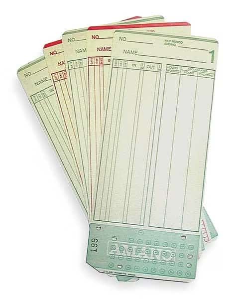Time Card, 7 1/4x3 1/4in, PK1000