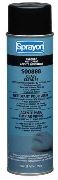 Liquid Glass Cleaner, 18 oz., White, Unscented, Aerosol Can