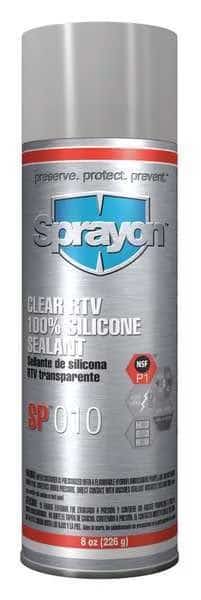 Mildew and Water Resistant Silicone Sealant, 8 oz, Clear, Temp Range 80 to 450 Degrees F