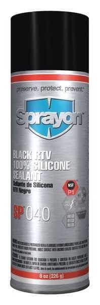 Mildew and Water Resistant Silicone Sealant, 8 oz, Black, Temp Range 80 to 450 Degrees F