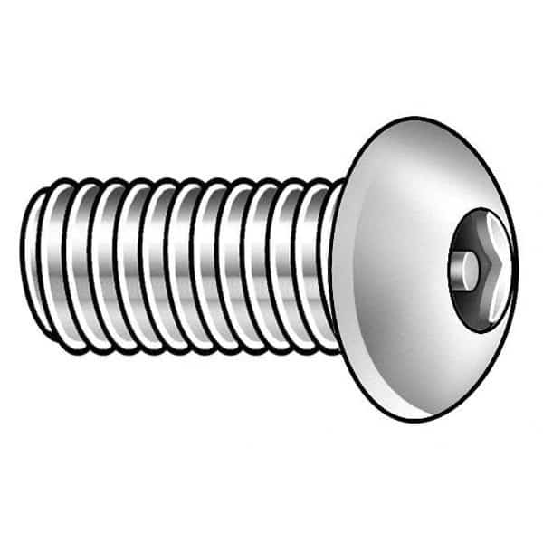 #10-24 x 3/8 in Hex Button Tamper Resistant Screw, Black Oxide Finish, Case Hardened Steel, 50 PK
