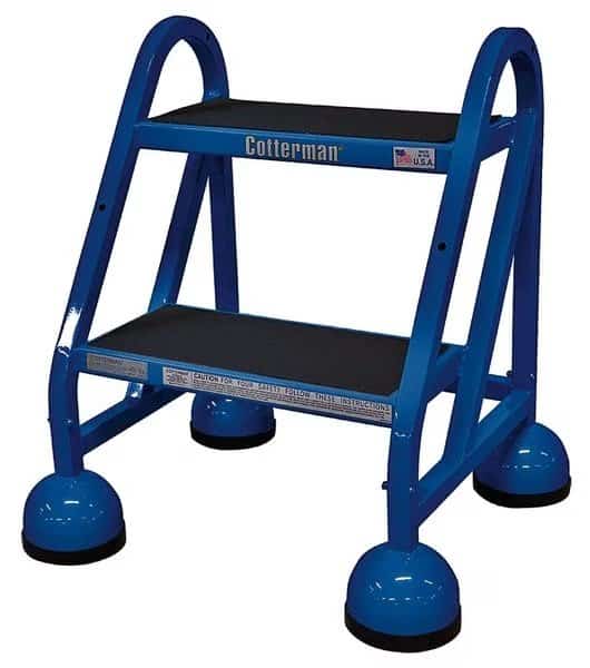 Rolling Ladder, Welded, Platform 18"H, Finish: Powder Coated, COTTERMAN, Mfr# ST-220 A2 C21 P5