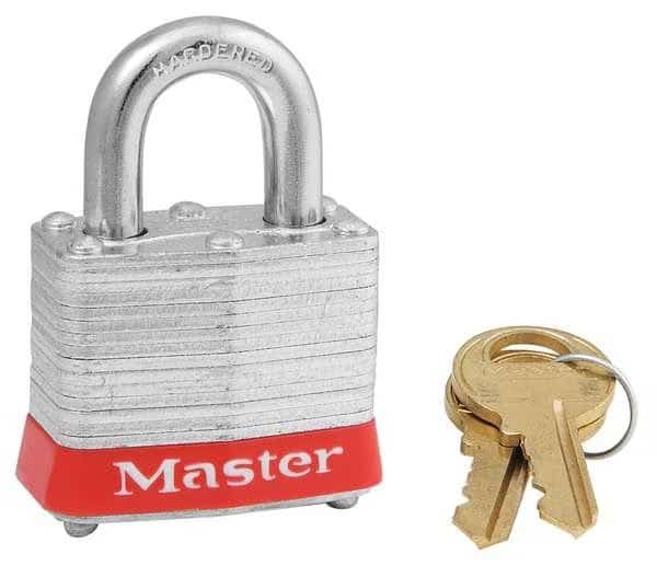 Lockout Padlock, KA, Red, 1-1/4"H, PK3