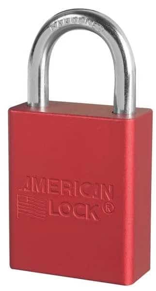 Lockout Padlock, KA, Red, 1-7/8"H, PK12
