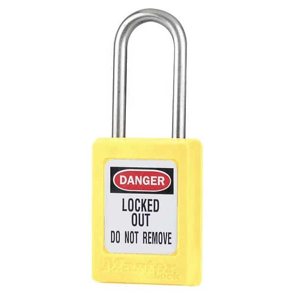 Lockout Padlock, KD, Yellow, 1-13/16"H