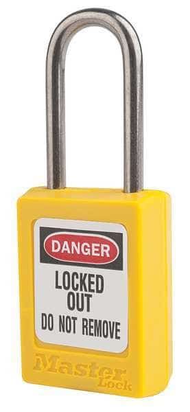 Lockout Padlock,KA,Yellow,1-13/16"H,PK12, Mfr#: S31KAS12YLW, MASTER LOCK