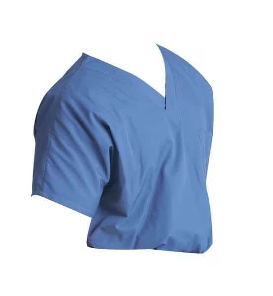 Scrub Shirt, XL, Blue, 4.25 oz.