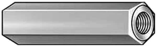 Hex Standoff, #4-40 Thrd Sz, 3/4 in L, 3/4 in Thrd L Aluminum Plain, 3/16" Hex W, 10 PK
