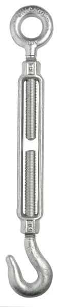 Turnbuckle, Hook & Eye, Galv, 3/8 x 6 In