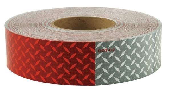 Reflective Tape, W 2 In, Red/White