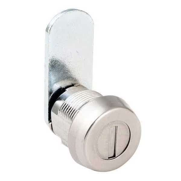 Disc Tumbler Keyed Cam Lock, Stainless steel, 7/8 in For Door Thickness, 2 Number of Keys