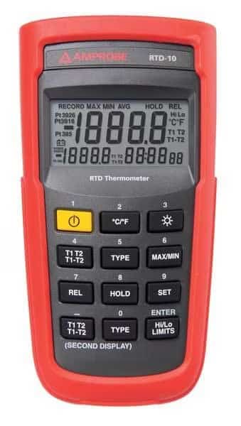 FDA Digital RTD Thermometer, -328 Degrees to 1472 Degrees, -328 Degrees to 1166 Degrees F