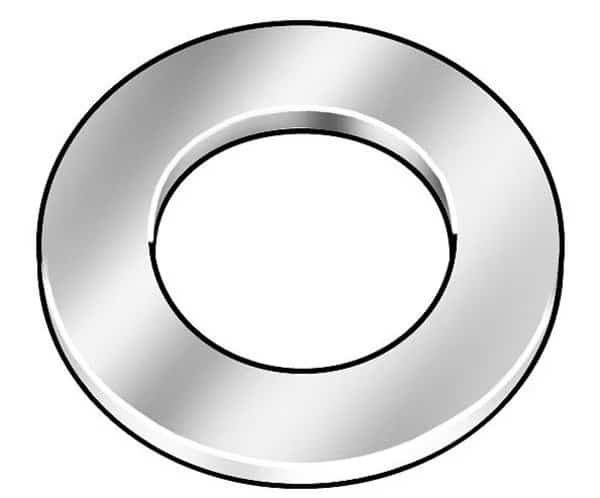 Flat Washer, For Screw Size 1" , Steel Zinc Yellow Finish, 10 PK