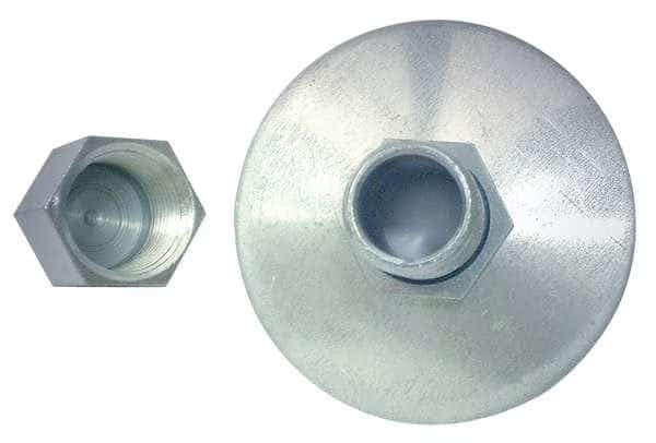 Round Duct Drain, Galvanized Steel, 12 GA, 3 1/2 in W, 1-3/4" L, 2 in H