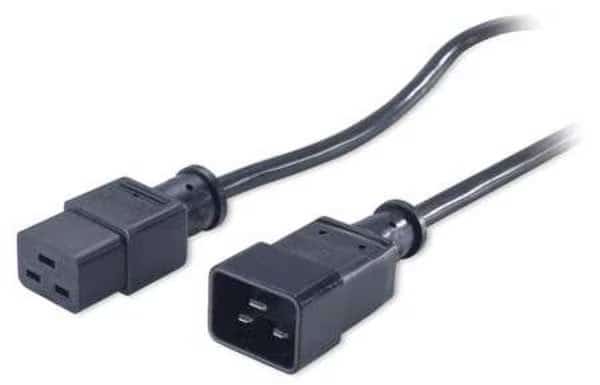 Power Cord, IEC 320 C20, H05VV-F, 2 ft., 1.5mm