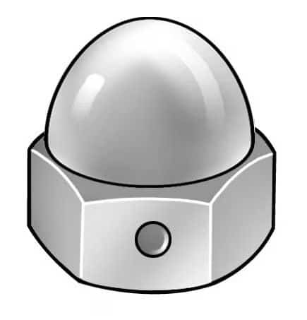 Cap Nut, #10-32, 18-8 Stainless Steel, Plain, 13/32 in H, 20 PK