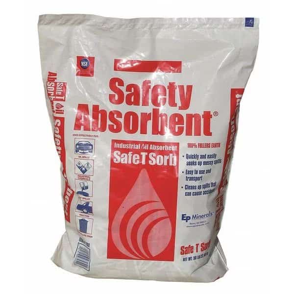 Loose Absorbent, 11 Qt Volume Absorbed per Pkg, 50 lb. Bag, Silica Free, NSF Rating J1
