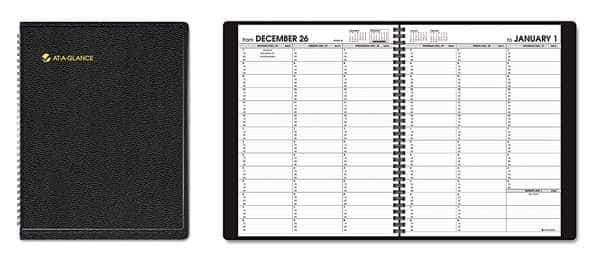 Weekly Appointment Book, 11 x 8.25, Black Cover, 13-Month: Jan 2025 to Jan 2026