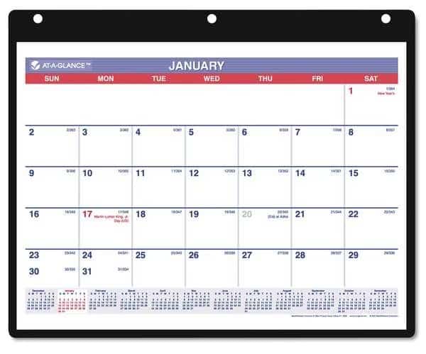 Monthly Desk/Wall Calendar with Plastic Backboard and Bonus Pages, 11 x 8, 12-Month (Jan-Dec): 2025