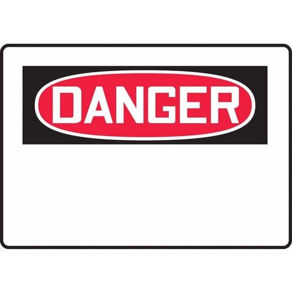 Danger Sign, 10X14", R and BK/Wht, Vinyl