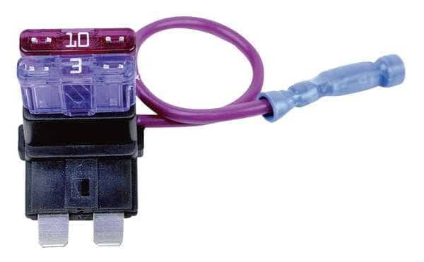 Dual Fuse Holder, Black, Red, Copper