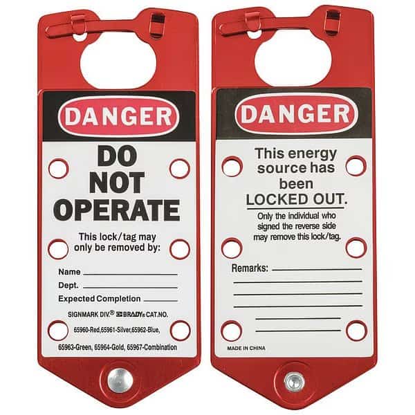 Labeled Lockout Hasp, Snap-On, 6 Lock, PK5